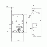 MAUER 1535 Kastslot SL DM50 (1256/2) Gelakt LS/RS (incl. Sluitplaat)-1407