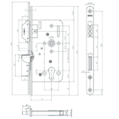 KFV Magneetslot WC-slot WC78 DM55 116-WC RVS Din LS/RS (Excl. Sluitplaat)-1482