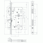 KFV Magneetslot Cilinderslot PC72 DM55 116 RVS Din LS/RS (Excl. Sluitplaat)-1484