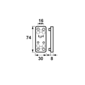 AXA Onderlegplaat en Taptides 8mm Voor 3318/3319/3320 Zamac 3319-82-64-1650