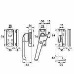 AXA Raamsluiting 3320 Drukknop/Sleutel Links F1 Geanodiseerd Opbouw Sluitkom 3320-61-91/6 SKG*-1709
