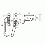 AXA Raamsluiting 3320 Drukknop/Sleutel Rechts F1 Geanodiseerd Sluithaak 3320-71-91/6 SKG*-1704