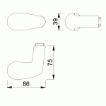 HOPPE Halve Knopkruk Ei-Model Gatdeel (Profielstift) 33 F1-3060