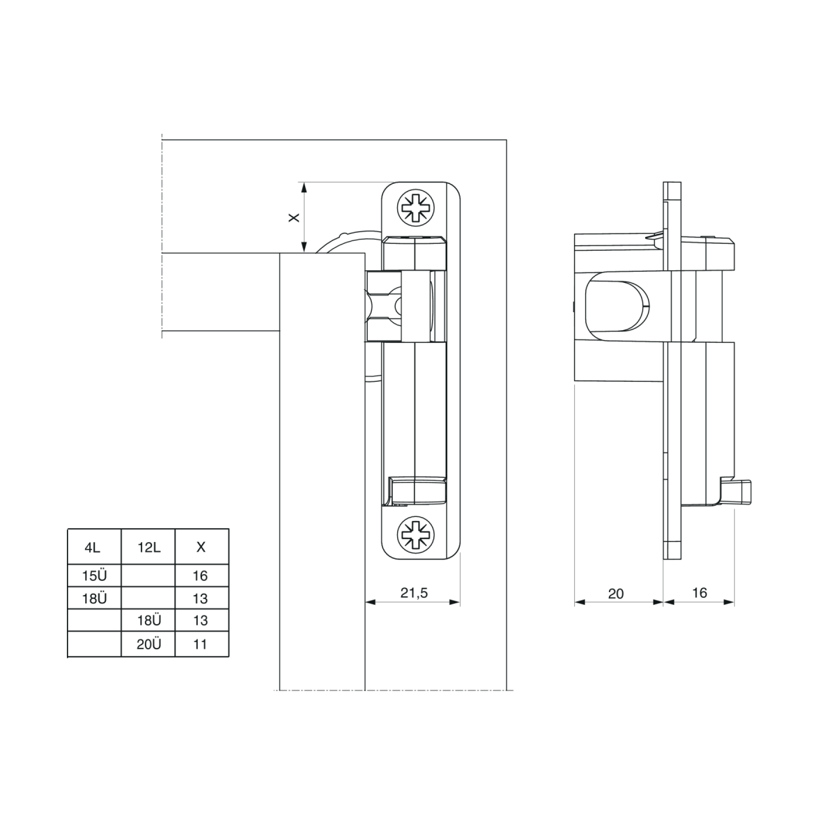 MACO Schaarlager Links 130KG Multitrend TO 18/12 9V Zilverlook 52397-4299