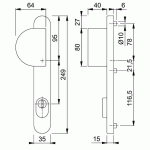 HOPPE Smalschild KTB PC92 Buitenschild met Knop E554G/3359ZA RVS SKG***-648