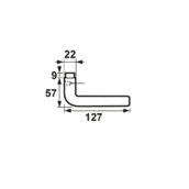 AXA Halve Deurkruk (Gatdeel) L-Model F1 Geslepen 6140-80-11/E-350