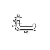 AXA Halve Deurkruk (Gatdeel) U-Model F1 Geslepen 6141-80-11/E-333