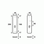 AXA Curve Klik Binnendeurschilden Enkel SL56 F1 Geslepen 200x45mm 6210-60-11/E-1985