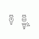 AXA Curve Klik Binnendeurrozetten Toilet F1 Geslepen Ø52mm 6220-40-11/E-1961