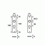 AXA Curve Binnendeurschilden PC55 F1 Geanodiseerd 180x41mm 6350-20-91/55E-1879