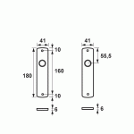 AXA Curve Binnendeurschilden Blind/Loop F1 Geanodiseerd 180x41mm 6350-50-91/E-1903