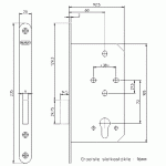 NEMEF 600 Serie Binnendeurslot Kastslot PC DM60 638/17 RVS Din LS/RS (Excl. Sluitplaat)-1429