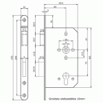 NEMEF 600 Serie Binnendeurslot Cilinderslot PC72 DM60 649/17 RVS Din RS (Excl. Sluitplaat)-1421