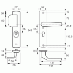AXA Premium Veiligheidbeslag KTB D-Duwer/Arrow Kn/Kr PC55 F1 DD:38-67 6662-20-11/55 SKG***-205