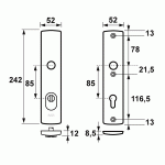 AXA Veiligheidsschilden Kerntrekbeveiliging Curve ZKB Lang PC85 F1 6665-10-11/85 SKG***-361