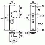 AXA Veiligheidsbeslag Kerntrekbeveiliging Curve ZKB S-Knop PC55 F1 6665-51-11/55 SKG***-303