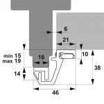 AXA Beveiligingsstrip M3-EX X:15-19mm 7607-15 Maattekening