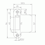 NEMEF Sluitplaat Verlengde Lip Afgerond voor 635 P635/17 RVS Din LS/RS-0