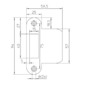 NEMEF Sluitplaat Verlengde Lip Afgerond voor 635 P635/17 RVS Din LS/RS-0