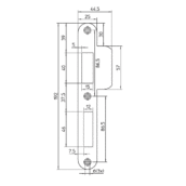 NEMEF Sluitplaat Afgerond voor 644/646/649/666/669 P646/17 RVS Din LS-0