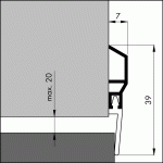 ELLEN Tochtstrip Dorpelprofiel ADS Classic 39x7x1000mm Aluminium/PVC-74