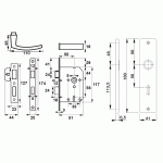 DX Klavierslot SL56 DM50 Inclusief Binnendeurbeslag DD35-40 Din LS/RS (1266/94) DKS BB 56-1419