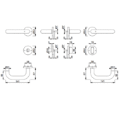 HOPPE Paris Binnendeurbeslag Rozettengarnituur E138Z/42KV/42KVS WC RVS DD37-42mm-2155