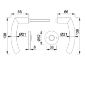 HOPPE Trondheim Binnendeurbeslag Rozettengarnituur E1430Z/42KV Blind RVS DD37-42mm-2169