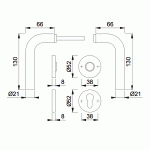HOPPE Bonn Binnendeurbeslag Rozettengarnituur E150Z/42KV/42KVS PC RVS DD37-42mm-2144