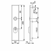 HOPPE Veiligheidsschild Kerntrekbeveiliging PC55 Buitenschild Recht 2236ZA F1 SKG***-703