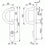 HOPPE Smalschild KTB PC92 Buitenschild met Beugel E538G/3359ZA RVS SKG***-3012