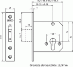 NEMEF Veiligheidsbijzetslot 4228/17 Rechthoekig DM50 RVS Din LS/RS SKG** (Incl. Sluitplaat)-2330