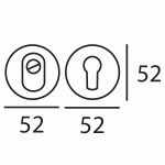 MARIANI Veiligheidsrozetten met Kerntrekbeveiliging Nika Ø52mm RVS PVD SKG***-761