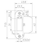 NEMEF Sluitplaat Afgerond voor 1255 P1255/17 RVS Din LS/RS
