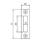 NEMEF Sluitplaat Rechthoekig voor 1256, 1258 P1256/12 Verzinkt Din LS/RS