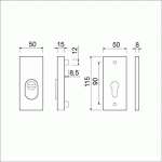 AMI VHB 115/50/15 Rechte Veiligheidsrozetten Kerntrekbeveiliging F1 115x50mm DD:38-45mm SKG***-196