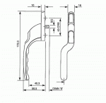 WINLOCK Raamkruk Standaard F1 Rechts Verkropt 0141-82-4-3998