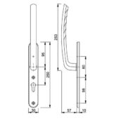 HOPPE Tokyo Hefschuifdeurbeslag HS-571/3276 Maatvoering