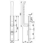 HOPPE London Hefschuifdeurbeslag HS-575/2280ZA Maatvoering
