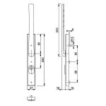 HOPPE London Hefschuifdeurbeslag HS-575KH/2280ZA Maatvoering