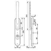 HOPPE Tokyo Hefschuifdeurbeslag HS-575KH/3236ZA Maatvoering