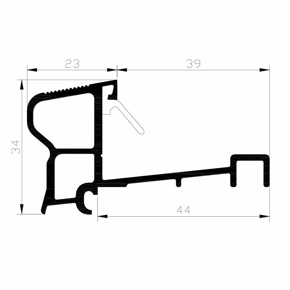 S5-maat LUVEMA dorpelprofiel Lu-S5 - Geanodiseerd - Afbeelding 3