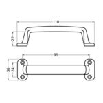 HERMETA Deurgreep 110mm 4255-01 F1 - Afbeelding 2